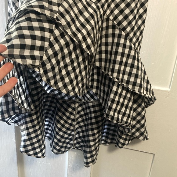 A New Day Black and White Asymmetrical Trumpet Midi Skirt - Picture 3 of 10